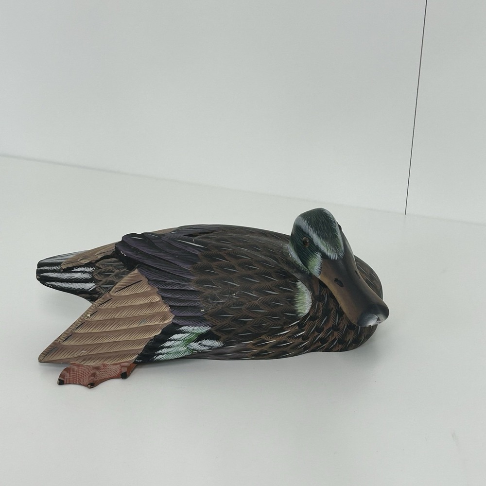 Realistic Mallard Duck Decoy Figurine Tabletop Home Decor Collectible